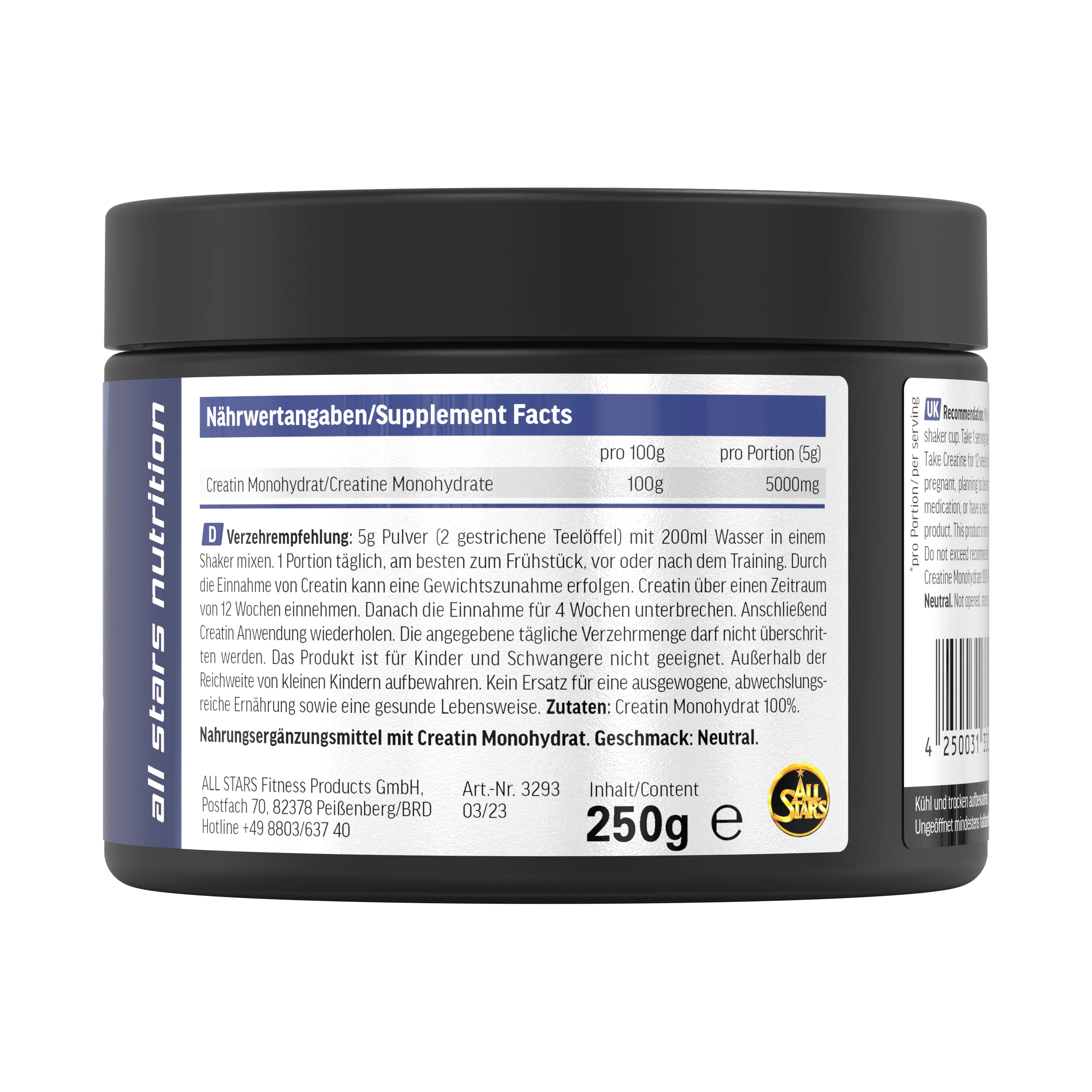 Creatin Monohydrat  - 250g Dose - Image 4