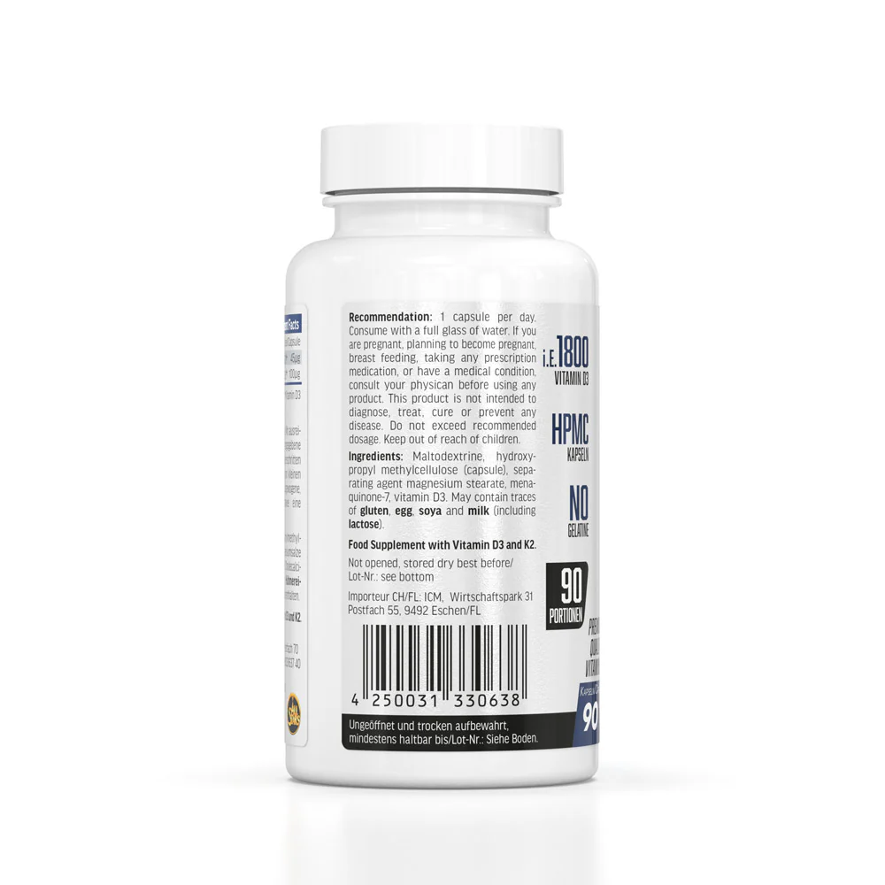 Vitamin D3 + K2 - 90 Kapseln - Image 3