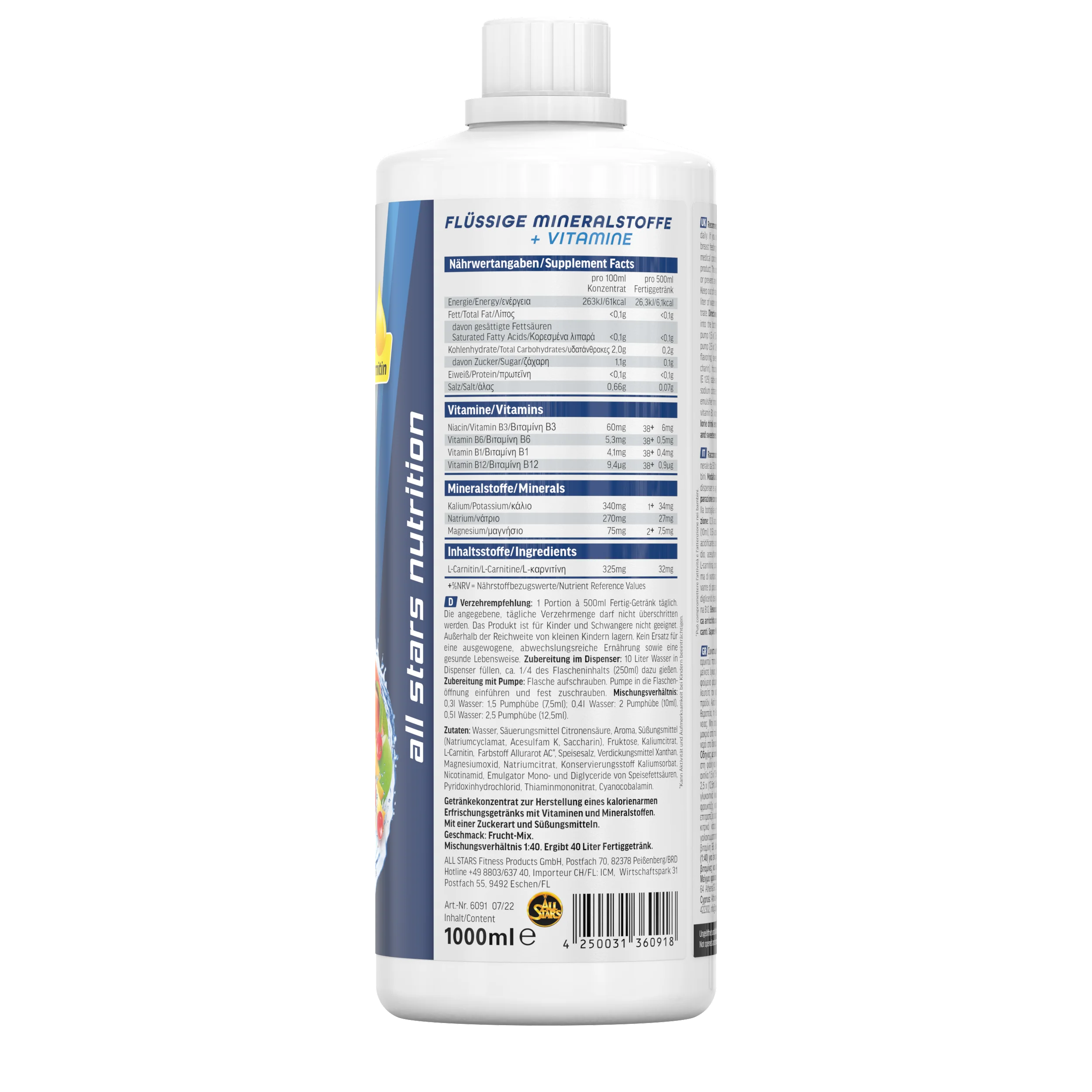 Minvit Light + L-Carnitin - 1 Liter Flasche - Image 5